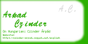 arpad czinder business card
